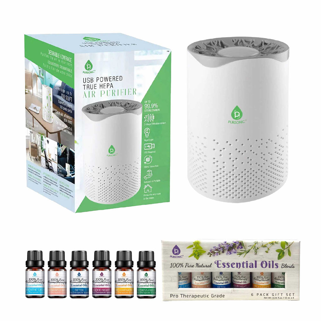 Pursonic Air Purifier with Essential Oils Set