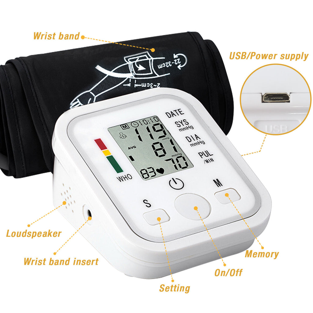 Automatic Upper Arm Blood Pressure Monitor with Voice